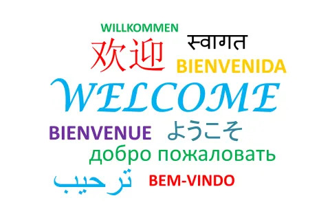 Welcome in different languages.