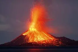 Volcano exploding