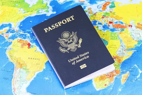 Passport and map