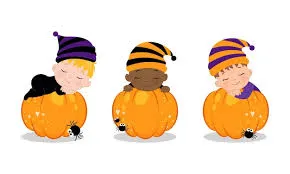Babies sitting in pumpkins