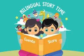 Children reading a book in Spanish