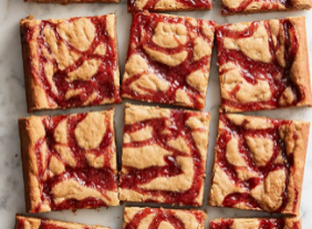 Strawberry Swirl Snickerdoodle Blondies