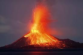 Volcano exploding