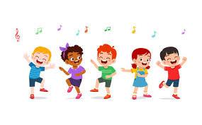 Children dancing with music