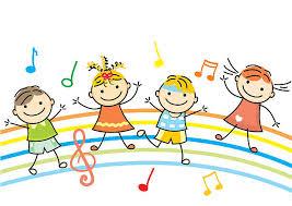 Kids with musical notes